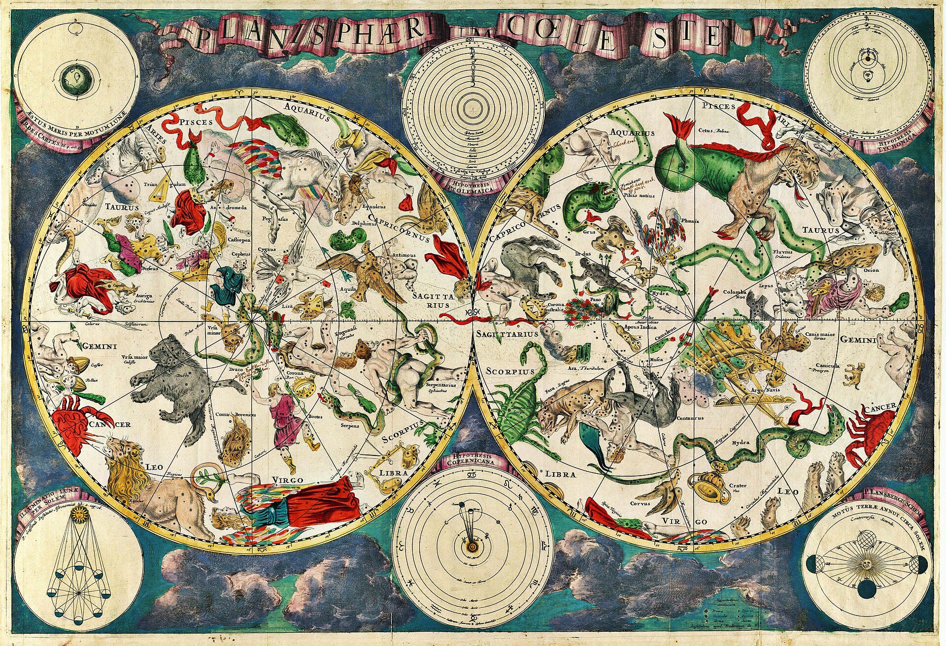 Mostre / Oltre mappe celesti Planisfero celeste di Frederick de Wit del XVII secolo