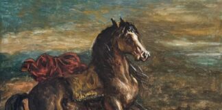 InGalleria / Viaggio in Italia attraverso le opere dei più grandi Maestri del Novecento Giorgio de Chirico, Cavallo con drappo rosso, anni Cinquanta, olio su tela, 40 x 50 cm